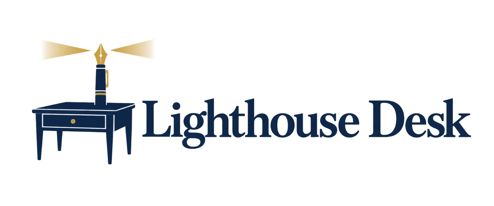 Lighthouse Desk — a desk with a pen as a light tower